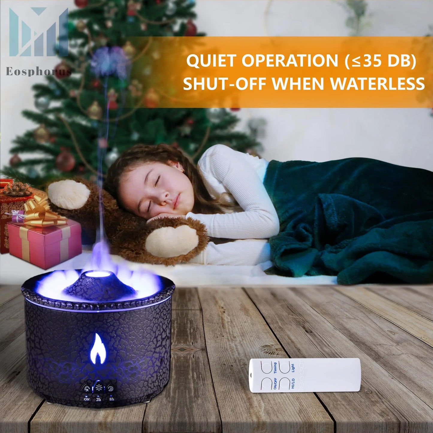 Volcano Aromatherapy Diffuser – LED, Humidifier & Remote