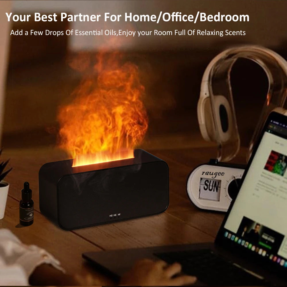 Mini Flame Aroma Diffuser – LED & Humidifier