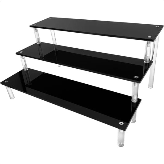 Black Acrylic Shelf Riser 3 Tier Cologne organizer